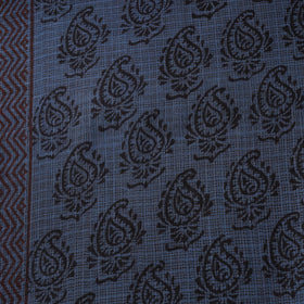 Blue - Kota Doria Cotton Natural Dyed Hand Block Bagh Print Fabric 15