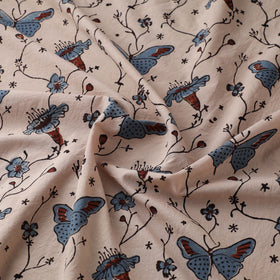 Beige - Kutch Hand Block Ajrakh Print Natural Dyed Cotton Fabric 03