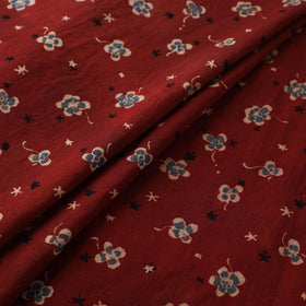 Kutch Hand Block Ajrakh Print Natural Dyed Cotton Fabric 04