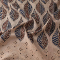 Beige - Natural Dyed Hand Block Print Ajrakh Cotton Hakoba Fabric 06