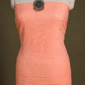 Chikankari Hand Embroidery Mul Cotton Kurta Material 