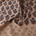 Beige - Natural Dyed Hand Block Print Ajrakh Cotton Hakoba Fabric 07