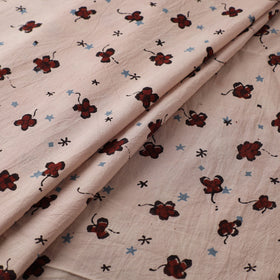 Beige - Kutch Hand Block Ajrakh Print Natural Dyed Cotton Fabric 06