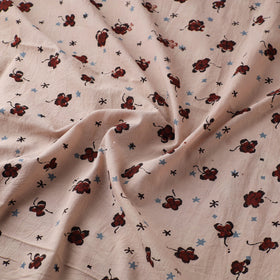 Beige - Kutch Hand Block Ajrakh Print Natural Dyed Cotton Fabric 06