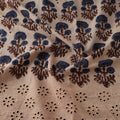 Beige - Natural Dyed Hand Block Print Ajrakh Cotton Hakoba Fabric 08