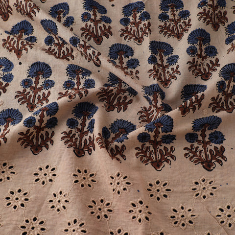 Natural Dyed Hand Block Print Ajrakh Cotton Hakoba Fabric 08