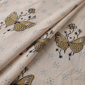 Beige - Kutch Hand Block Ajrakh Print Natural Dyed Cotton Fabric 07