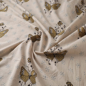 Beige - Kutch Hand Block Ajrakh Print Natural Dyed Cotton Fabric 07