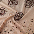 Beige - Natural Dyed Hand Block Print Ajrakh Cotton Hakoba Fabric 09