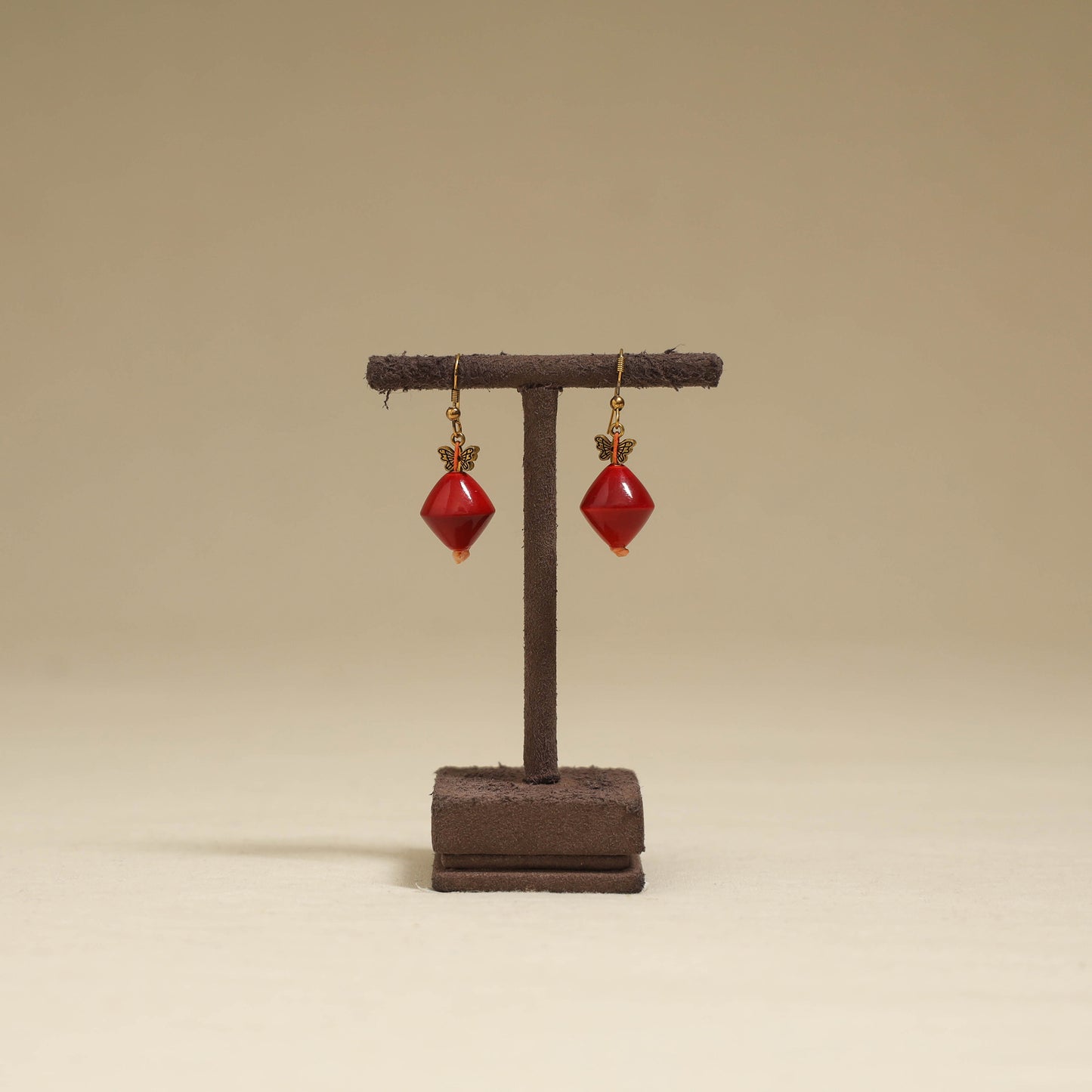 Red - Channapatna Handcrafted Wooden Earrings 30