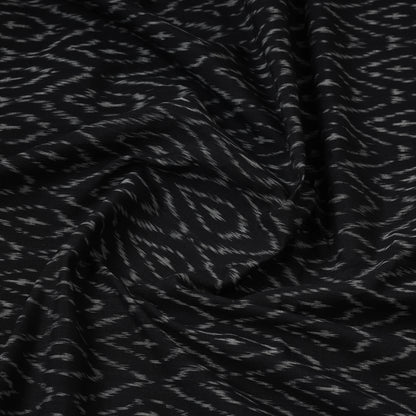 Harlequin Pattern On Black Pochampally Ikat Weave Cotton Handloom Fabric
