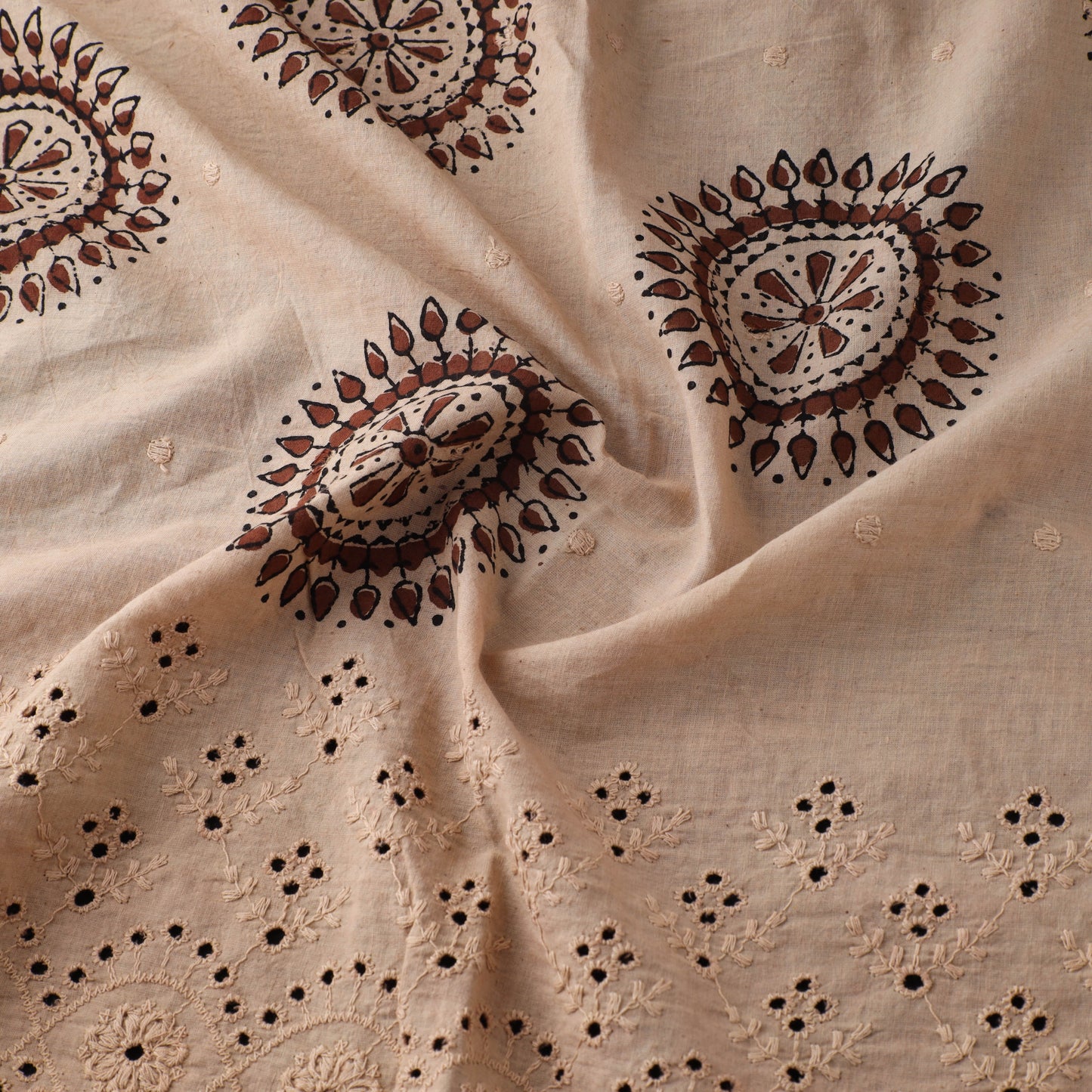 Natural Dyed Hand Block Print Ajrakh Cotton Hakoba Fabric 11