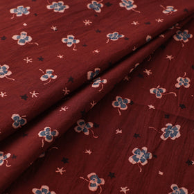 Maroon - Kutch Hand Block Ajrakh Print Natural Dyed Cotton Fabric 11