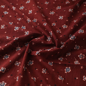 Maroon - Kutch Hand Block Ajrakh Print Natural Dyed Cotton Fabric 11