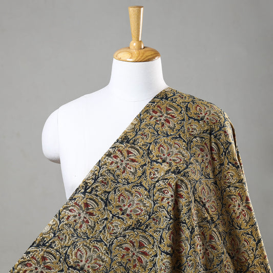 Yellow - Kalamkari Block Printed Cotton Fabric