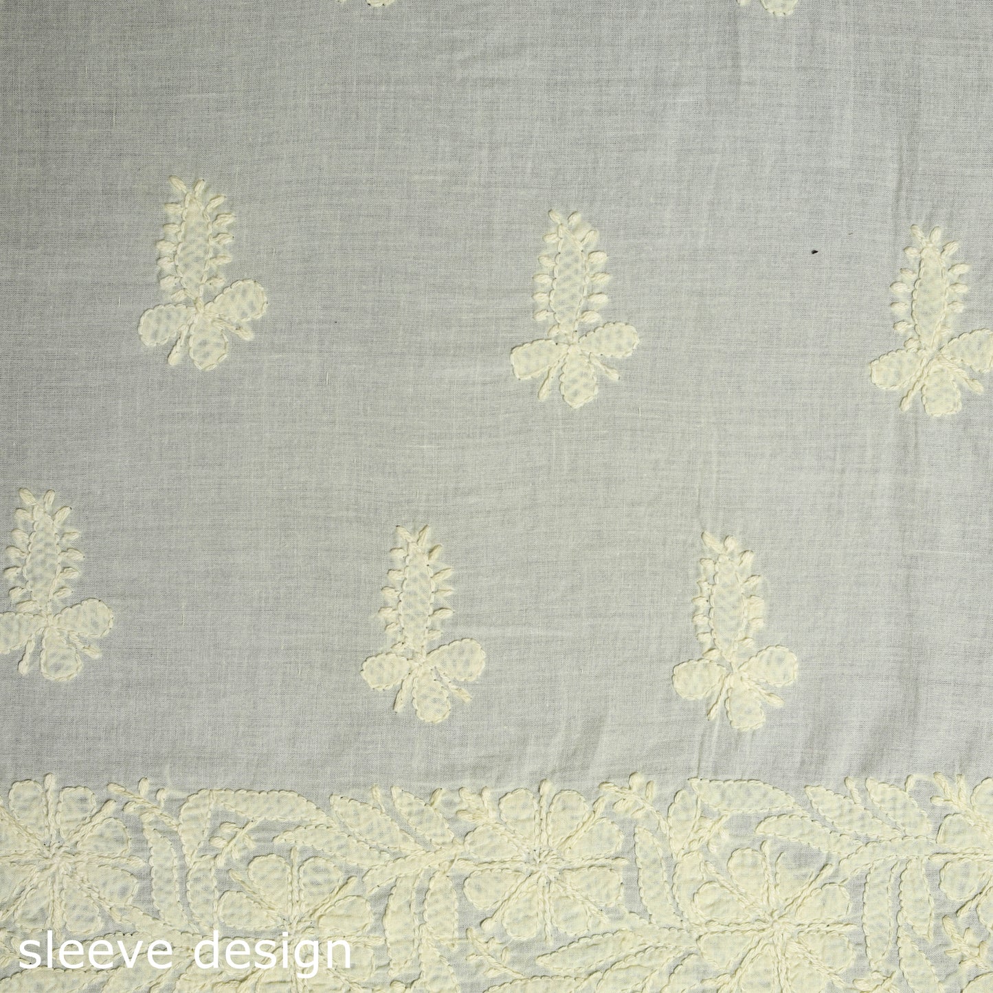 Yellow Chikankari Hand Embroidery Mul Cotton Kurta Material 