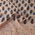 Beige - Natural Dyed Hand Block Print Ajrakh Cotton Hakoba Fabric 12