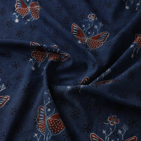 Blue - Kutch Hand Block Ajrakh Print Natural Dyed Cotton Fabric 14
