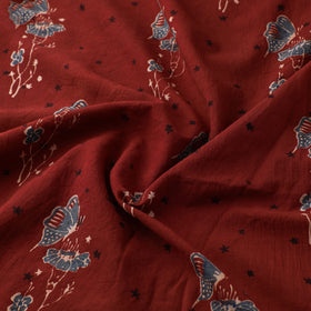 Maroon - Kutch Hand Block Ajrakh Print Natural Dyed Cotton Fabric 16