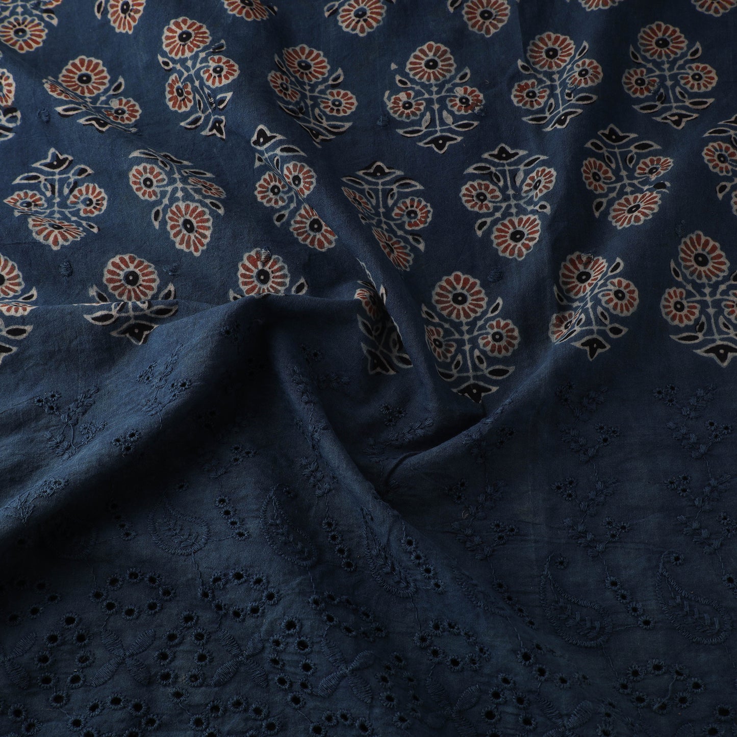 Natural Dyed Hand Block Print Ajrakh Cotton Hakoba Fabric 16