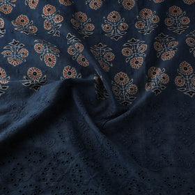 Natural Dyed Hand Block Print Ajrakh Cotton Hakoba Fabric 16