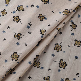 Beige - Kutch Hand Block Ajrakh Print Natural Dyed Cotton Fabric 18