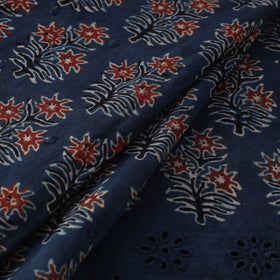 Natural Dyed Hand Block Print Ajrakh Cotton Hakoba Fabric 17