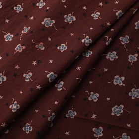 Brown - Kutch Hand Block Ajrakh Print Natural Dyed Cotton Fabric 19