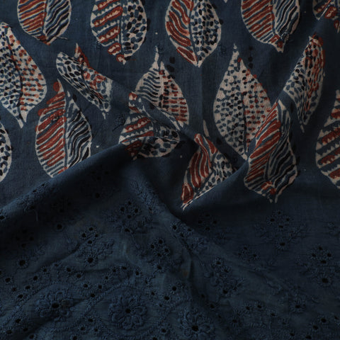 Natural Dyed Hand Block Print Ajrakh Cotton Hakoba Fabric 18
