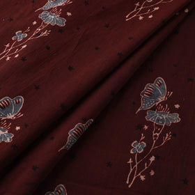 Maroon - Kutch Hand Block Ajrakh Print Natural Dyed Cotton Fabric 21