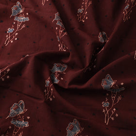 Maroon - Kutch Hand Block Ajrakh Print Natural Dyed Cotton Fabric 21
