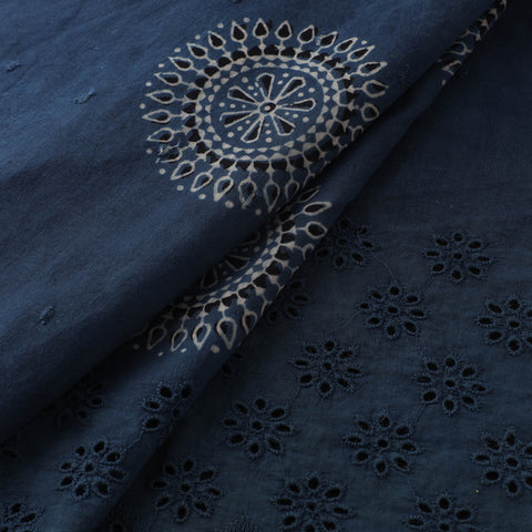 Natural Dyed Hand Block Print Ajrakh Cotton Hakoba Fabric 19