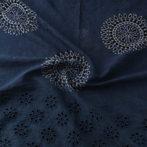 Natural Dyed Hand Block Print Ajrakh Cotton Hakoba Fabric 19
