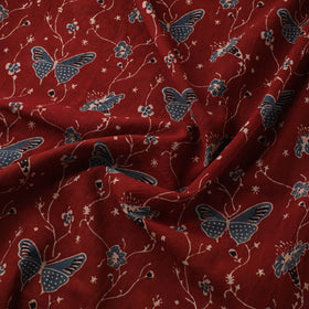 Red - Kutch Hand Block Ajrakh Print Natural Dyed Cotton Fabric 23