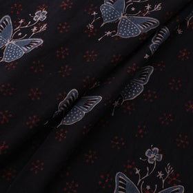 Black - Kutch Hand Block Ajrakh Print Natural Dyed Cotton Fabric 24