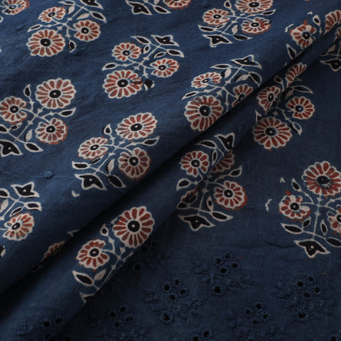 Natural Dyed Hand Block Print Ajrakh Cotton Hakoba Fabric 21