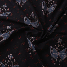 Black - Kutch Hand Block Ajrakh Print Natural Dyed Cotton Fabric 24