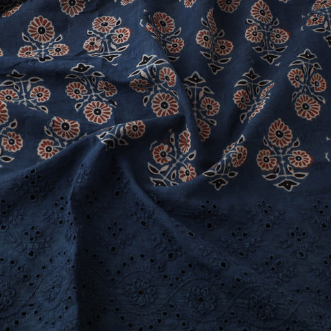Natural Dyed Hand Block Print Ajrakh Cotton Hakoba Fabric 21