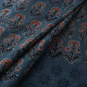 Natural Dyed Hand Block Print Ajrakh Cotton Hakoba Fabric 22