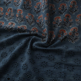 Natural Dyed Hand Block Print Ajrakh Cotton Hakoba Fabric 22