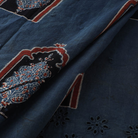 Natural Dyed Hand Block Print Ajrakh Cotton Hakoba Fabric 23