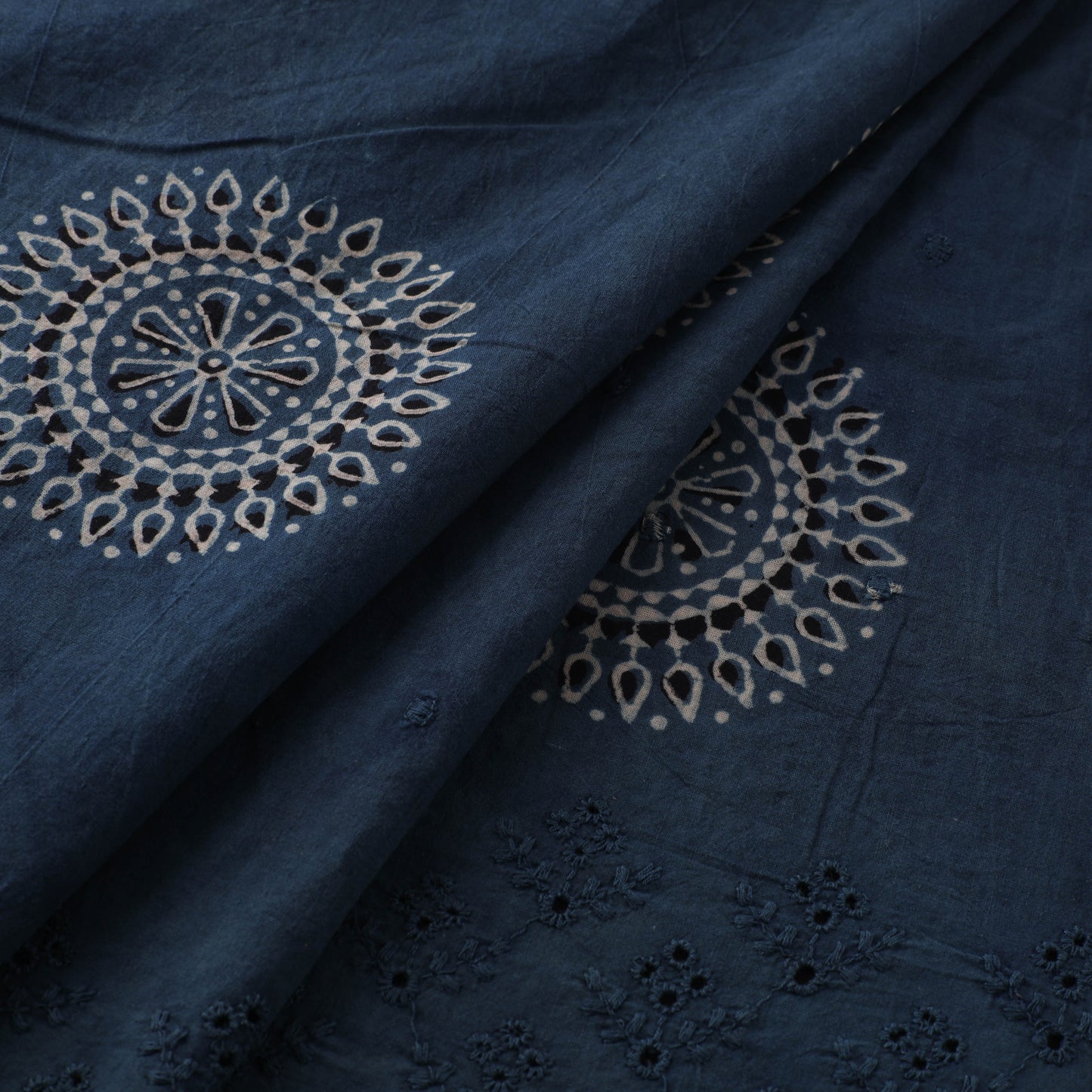 Natural Dyed Hand Block Print Ajrakh Cotton Hakoba Fabric 24