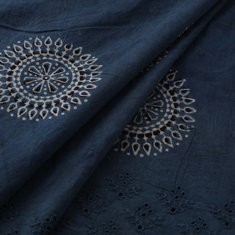 Natural Dyed Hand Block Print Ajrakh Cotton Hakoba Fabric 24