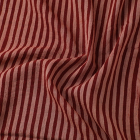 Red - Hand Block Ajrakh Print Natural Dyed Pure Mul Cotton Fabric 09