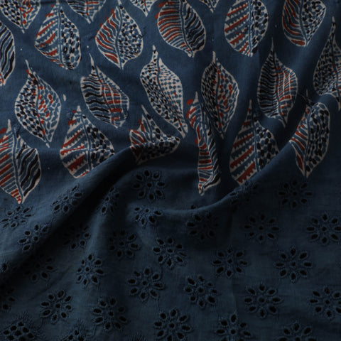 Natural Dyed Hand Block Print Ajrakh Cotton Hakoba Fabric 25