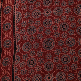 Red - Hand Block Ajrakh Print Natural Dyed Pure Mul Cotton Fabric 08