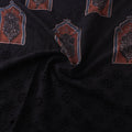 Black - Natural Dyed Hand Block Print Ajrakh Cotton Hakoba Fabric 26