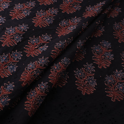 Natural Dyed Hand Block Print Ajrakh Cotton Hakoba Fabric 27