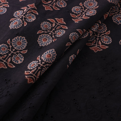 Natural Dyed Hand Block Print Ajrakh Cotton Hakoba Fabric 28