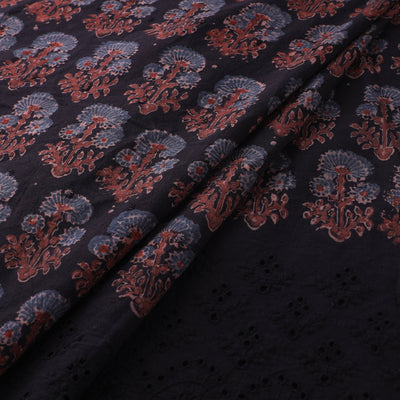 Natural Dyed Hand Block Print Ajrakh Cotton Hakoba Fabric 29